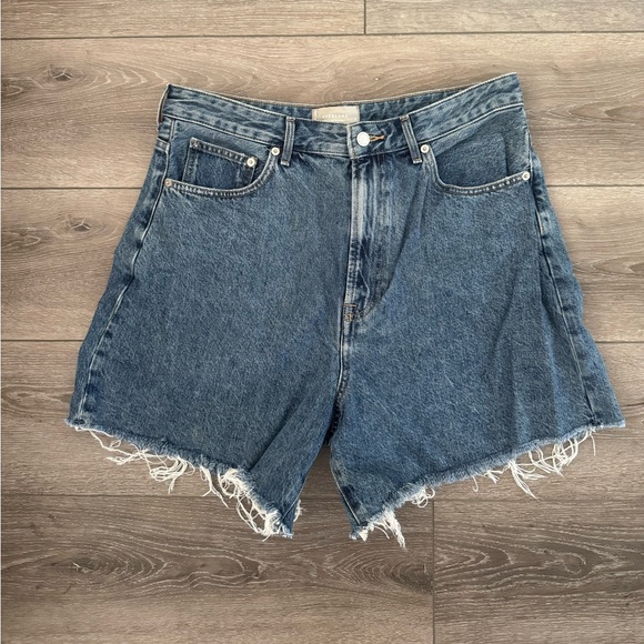 Everlane Pants - Everlane Way High Denim Cut Off Shorts Size 31